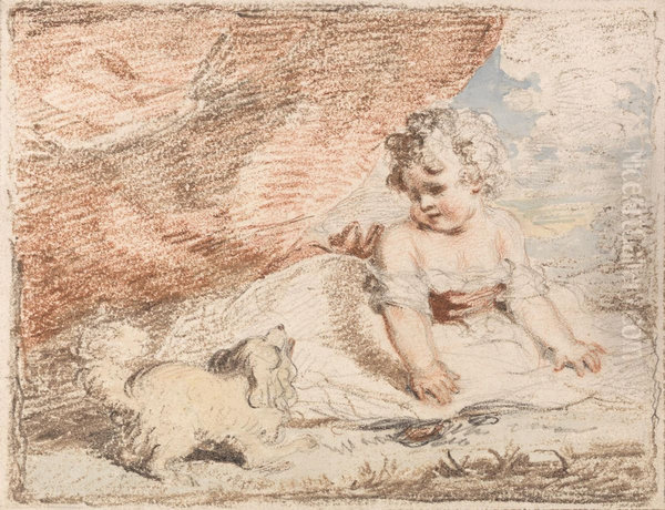 Young Child with Lap-Dog - view 1