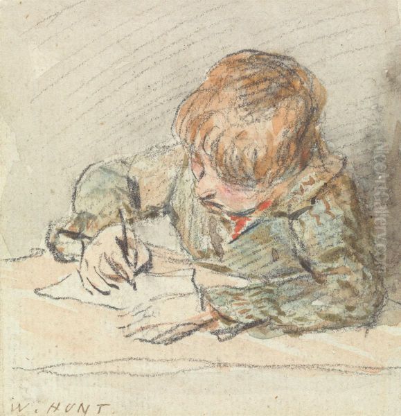 A Boy Writing - view 1