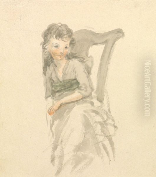 Study of a Girl Seated on a Chair - view 1