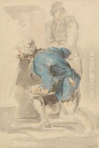 Man Drinking from a Spout