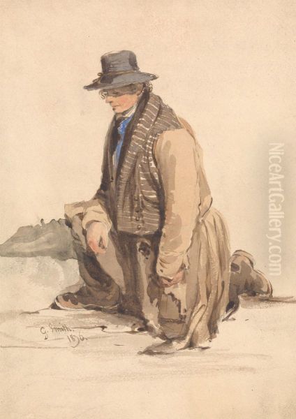 Man Kneeling - view 1