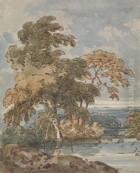 Trees by a River - view 1