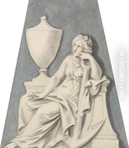Tomb With Seated Lady, Supporting Herself on an Urn - view 1