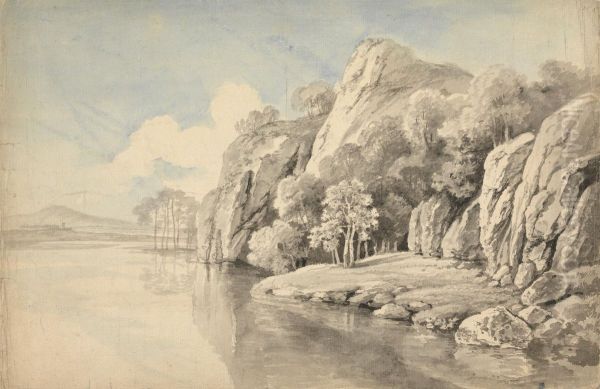 River Bank With High Rocks - view 1