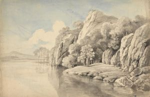 River Bank With High Rocks by George Barret, Sr.