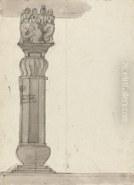 Drawing of a Column from Ekvera - view 1