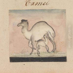 Mother Camel and her Calf by Gangaram Chintaman Tambat