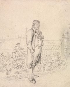 A Sketch of Sir Walter Scott in a Garden by Joseph Slater