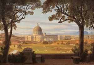View from the Villa Doria Pamphili to Saint Peter's Basilica in Rome View from the Villa Doria Pamphili to Saint Peter's Basilica in Rome