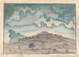 View of Parbati, a Hill near Poona Occupied by Temples frequented by the Peshwa by Gangaram Chintaman Tambat
