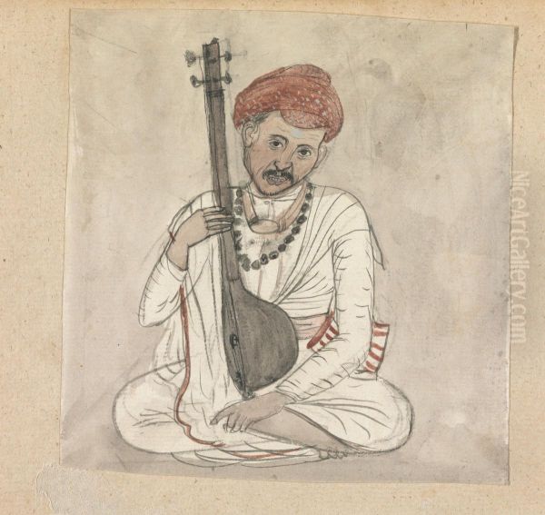 Man with a Stringed Instrument - view 1