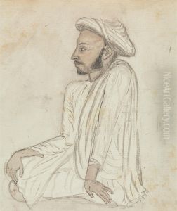 Man Sitting Crosslegged by Gangaram Chintaman Tambat