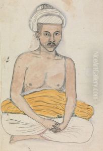 Man with a Yellow Cloth across his Lap