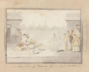 A Notch, or Dance of Dommies before a Moghul Gentleman by Gangaram Chintaman Tambat