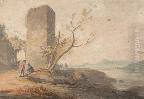 Figures by a Ruined Arch - view 1