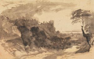 Romatic Landscape with a Castle and a Tree on the Right Romatic Landscape with a Castle and a Tree on the Right