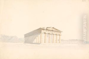 Second Temple of Hera, in the Foreground, First Temple of Hera in the Background, at Paestum by Robert Smirke