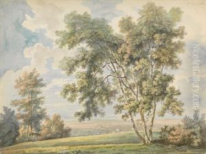 Landscape with Trees and Sheep (Park Landscape with Sheep) by George Barret, Sr.