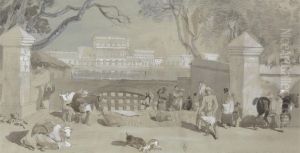 Office of the Sudder Board of Revenue from Kyd Street - Calcutta by Sir Charles D'Oyly, 7th Baronet