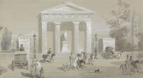 Statue of the Marquis of Hastings in Tank Square - Calcutta - view 1