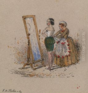 Woman Dressing, with Maid