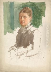 Portrait Study of a woman by Charles Fairfax Murray