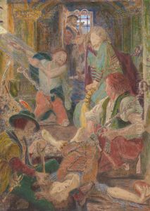 The Prisoner of Chillon Entreating his Jailors to Bury His Brother Where the Sun Might Fall Upon His Grave by Ford Madox Brown