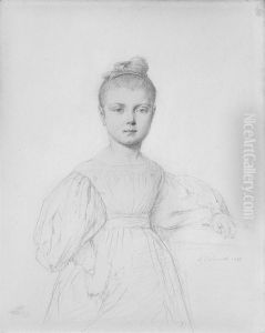 Portrait Of Marie Marcotte by Luigi Calamatta