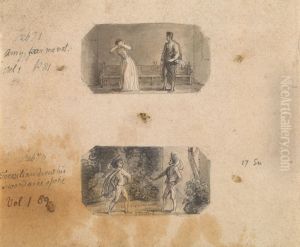 Amy Fear Me Not (Vol. 1, p. 81) February 2nd: [Tressilian] Drew His Sword as He Spoke (Vol. 1, P. 89) by Thomas Stothard