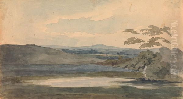 Landscape with Trees and Mountains, Lake in Foreground - view 1