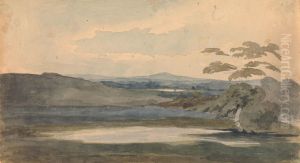 Landscape with Trees and Mountains, Lake in Foreground by Thomas Sully
