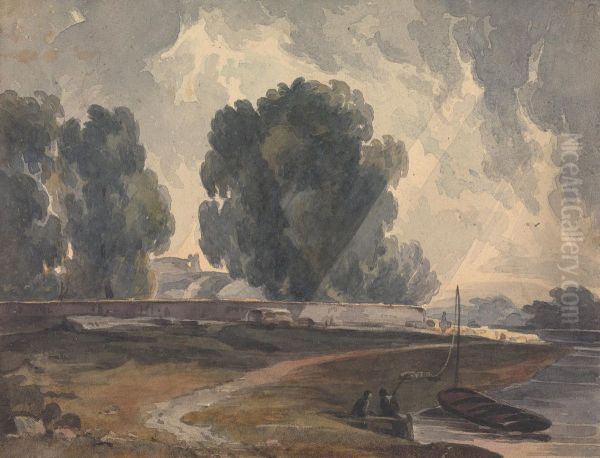 Landscape with Trees and Lake With Figures and Boat - view 1