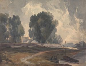 Landscape with Trees and Lake With Figures and Boat by Thomas Sully