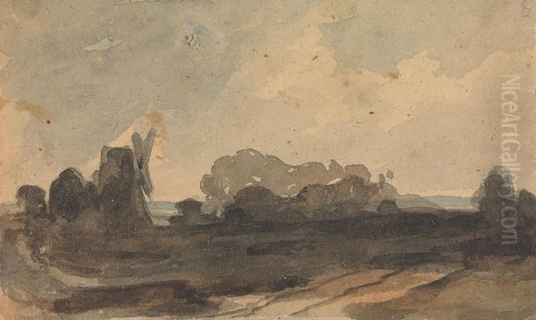Landscape with Trees and Windmill - view 1