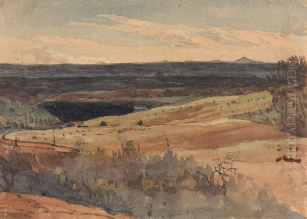 Rolling Fields, Mountains in Distance - view 1