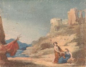 Figures Among Ruins on Hill by Thomas Sully