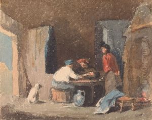 Figures at a Table Inside a Cottage by Thomas Sully