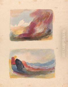 Landscape - Color Wash, Titian (no. 9); Landscape - color wash, Rubens (no. 10) by Thomas Sully