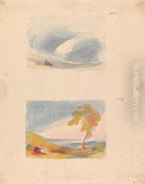 Sky Study - Turner's Principle (no. 11); Landscape With Hills and Tree (no. 12) - view 1