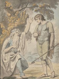 A Bard and a Shepherd by Woodforde, Samuel