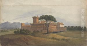Castle of Ostia with Mountains in the Distance