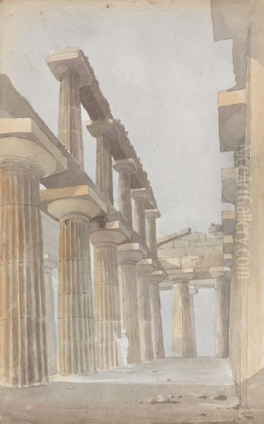 Interior of the Great Temple at Paestum - view 1