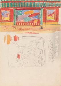 Study of Cabaret Stage and Painted Murals
