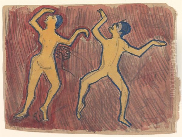 Study of Two Frenzied Dancers - view 1