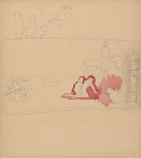 Worshippers and Calf - view 1