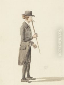 Full-length Figure of a Man Dressed in Black Holding a Walking Stick Full-length Figure of a Man Dressed in Black Holding a Walking Stick