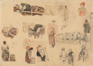 Sketches of Peasants and Work-Horses by Samuel Prout