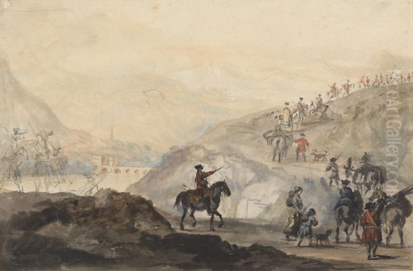 Cavalry Troops and Camp Followers on the Move - view 1
