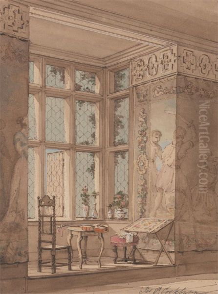 Tapestry-hung Room in Gothic Mansion - view 1