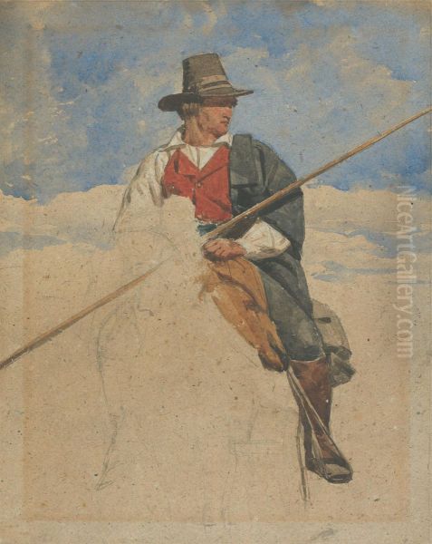 A Seated Figure on Horseback - view 1